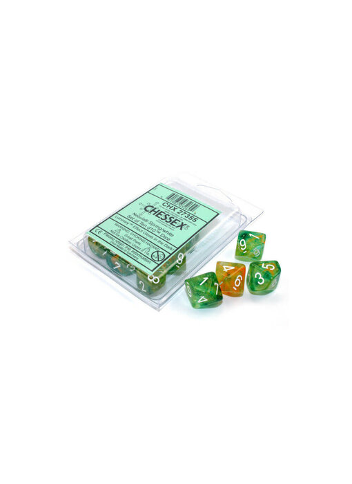 Nebula 10 * D10 Spring / White Luminary Chessex Dice (CHX27355)