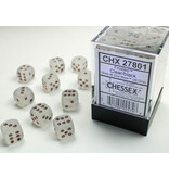 Chessex Frosted 36 * D6 Clear / Black 12mm Chessex Dice (CHX27801)