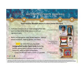 2022 Topps Dynasty Baseball Hobby Box