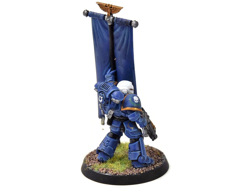 Games Workshop SPACE MARINES Primaris Ancient #1 WELL PAINTED 40K Ultramarines