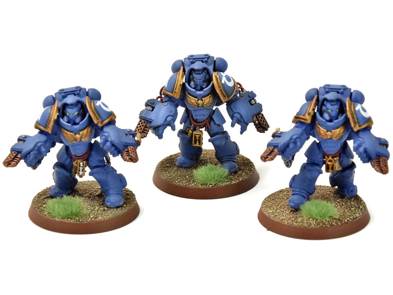 Games Workshop SPACE MARINES 3 Flamethrower Aggressors #4 WELL PAINTED 40K Ultramarines