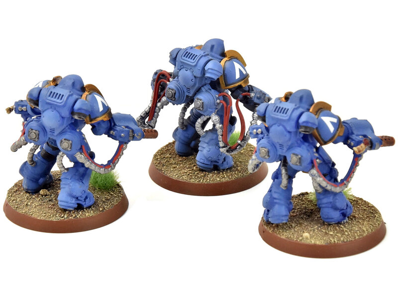 Games Workshop SPACE MARINES 3 Flamethrower Aggressors #4 WELL PAINTED 40K Ultramarines