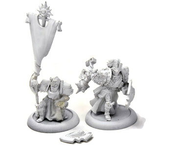 WARMACHINE Precursor Knifghts Officer and Standard #1 METAL Cygnar
