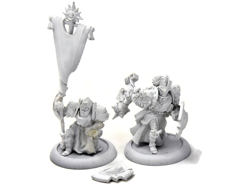 WARMACHINE Precursor Knifghts Officer and Standard #1 METAL Cygnar