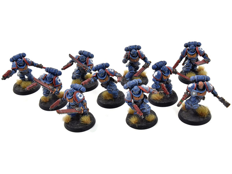 Games Workshop SPACE MARINES 10 Assault Intercessors #1 WELL PAINTED Ultramarines 40K