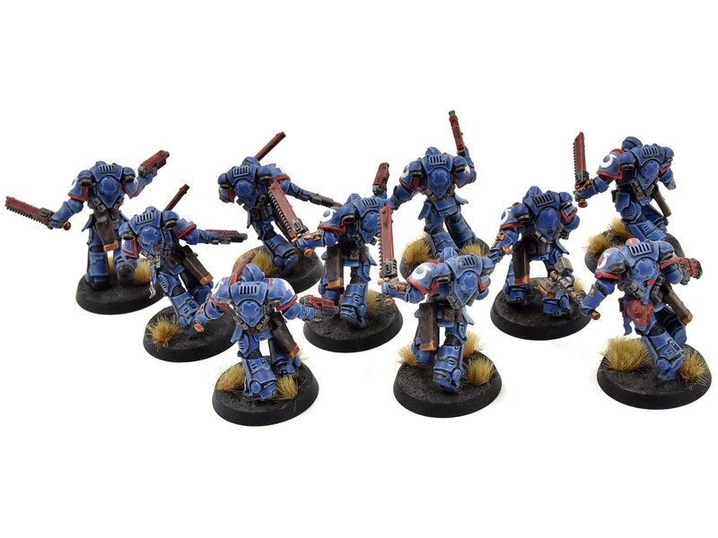 Games Workshop SPACE MARINES 10 Assault Intercessors #1 WELL PAINTED Ultramarines 40K