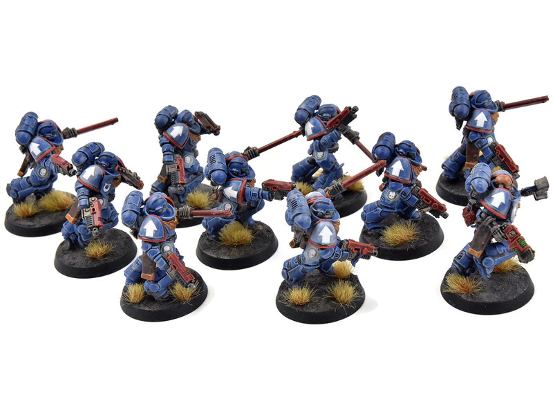 Games Workshop SPACE MARINES 10 Assault Intercessors #1 WELL PAINTED Ultramarines 40K