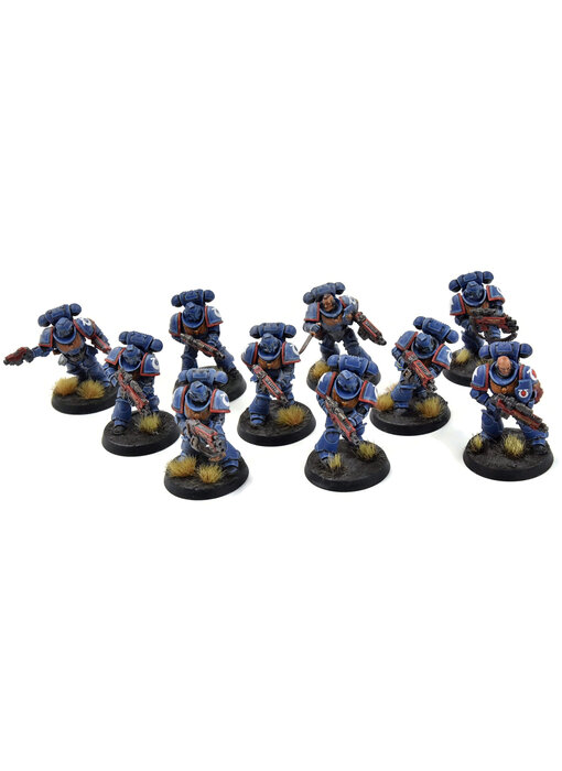 SPACE MARINES 10 Intercessors #2 WELL PAINTED Ultramarines 40K