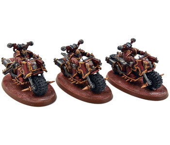CHAOS SPACE MARINES 3 Bikers #2 Warhammer 40K World Eaters WELL PAINTED
