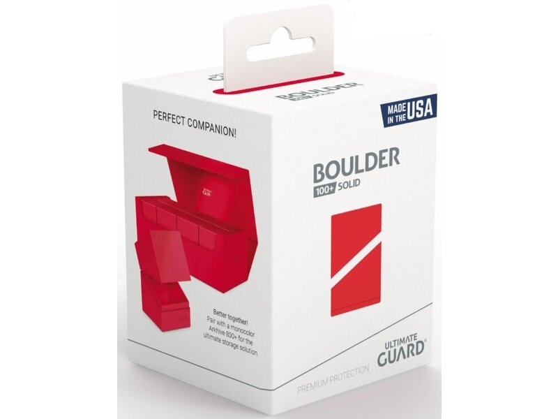 Ultimate Guard Deck Case Boulder 100+ Solid Red