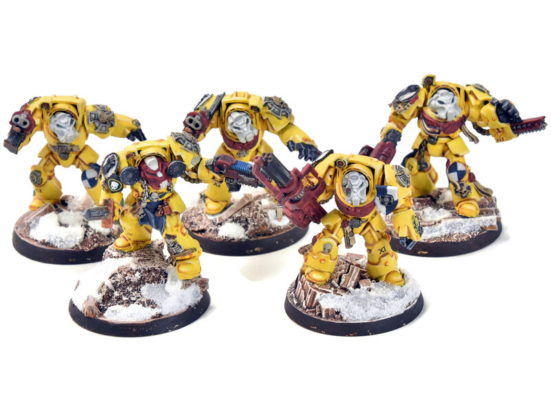 Games Workshop SPACE MARINES 5 Terminators #1 WELL PAINTED Imperial Fists