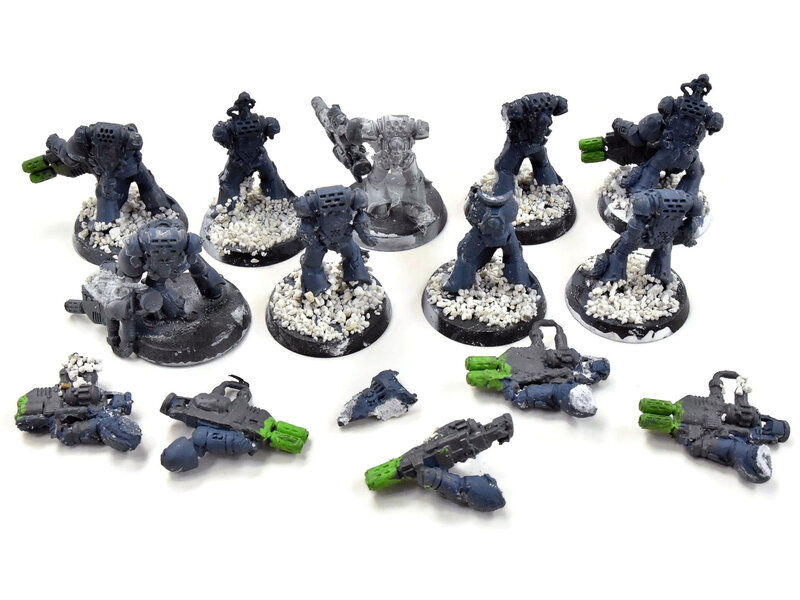 Games Workshop SPACE WOLVES 9 Space Wolf Torsos #1 Heavy Glued 40K BAD CONDITION