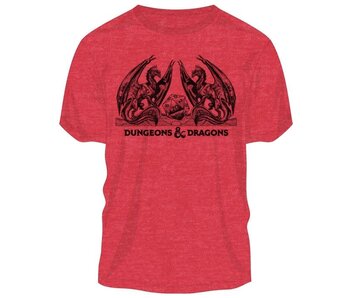 Dungeons And Dragons - S Dragons Facing Red Heather Mens Tee