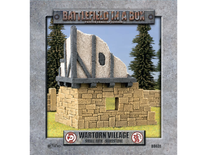 Battlefield in a Box Battlefield In A Box - Wartorn Village Small Ruin - Sandstone