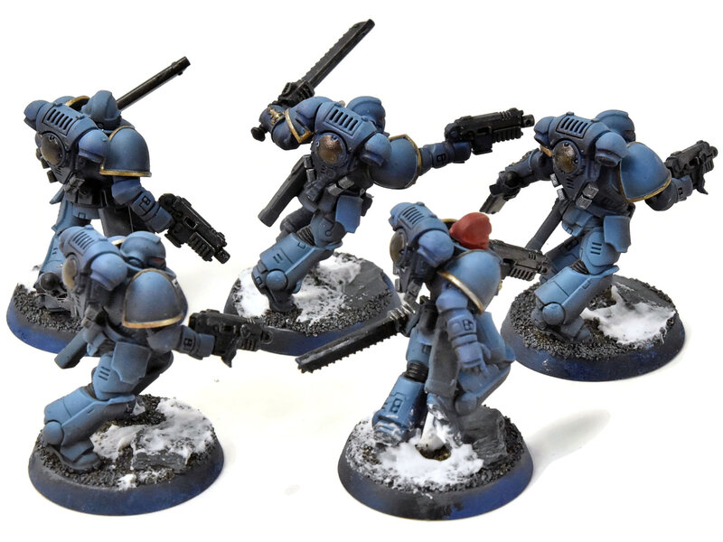 Games Workshop SPACE MARINES 5 Assault Intercessors #2 WELL PAINTED Warhammer 40K