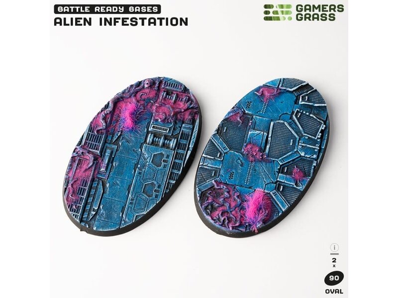 Gamer's Grass Alien Infestation Bases Oval 90mm (x2)