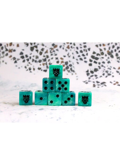 Royal Ghost Square 16mm Dice - (25 Dice)