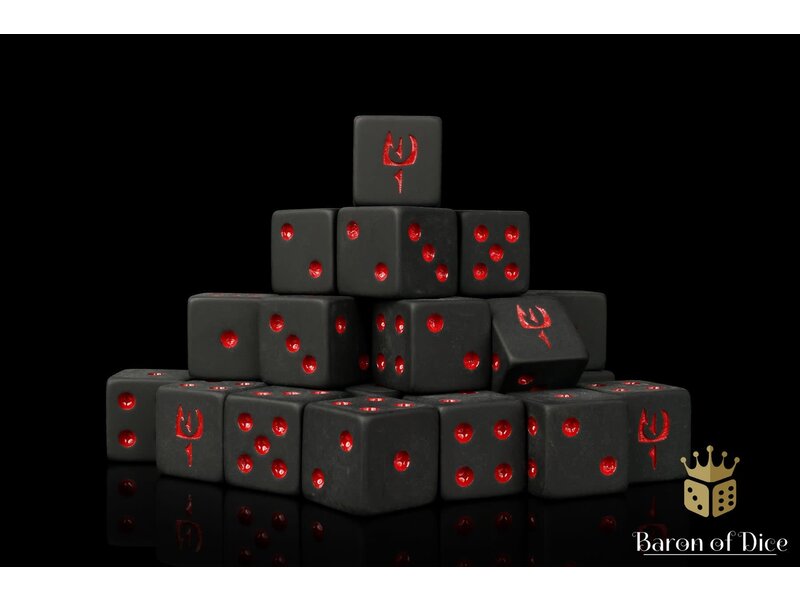 Baron of Dice Shadow Land Square 16mm Square Dice - (25 Dice)