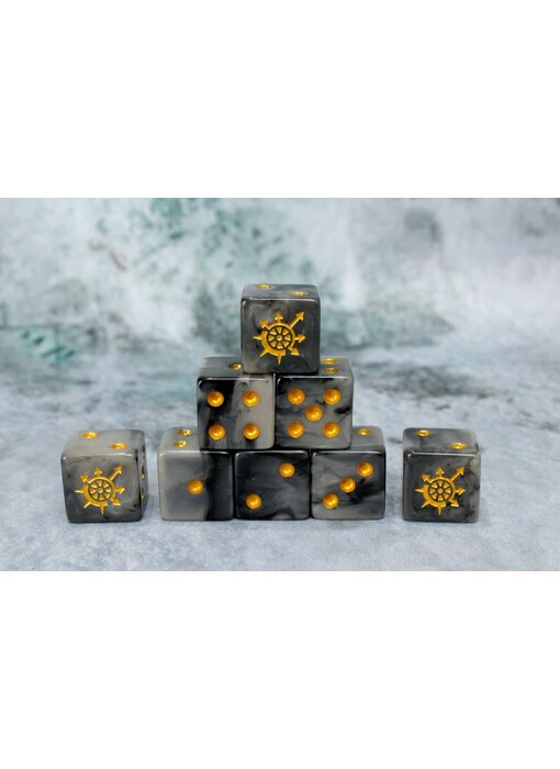 Cogs of Chaos Corrupted Steel 16mm Round Dice - (25 Dice)