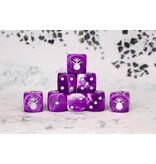Baron of Dice Gluttony Silver Inlay 16mm Round Dice - (25 Dice)