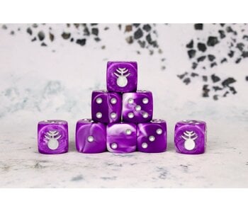 Gluttony Silver Inlay 16mm Round Dice - (25 Dice)