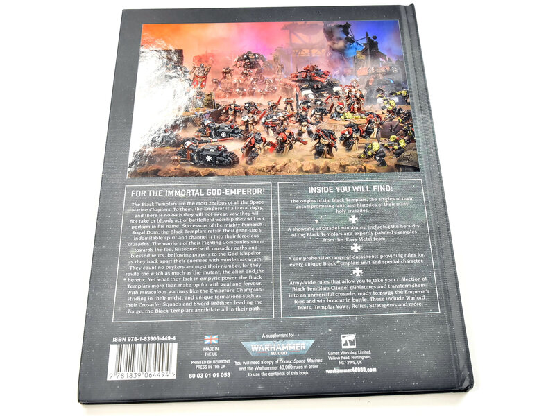 Games Workshop WARHAMMER Warhammer 40K Codex Supplement Black Templars