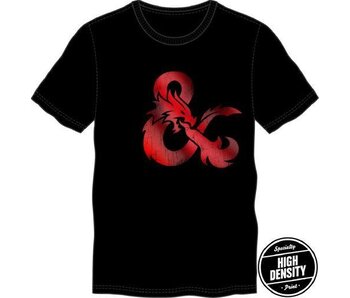 Dungeons And Dragons - Dragons And Dice In Red Men'S Black Tee