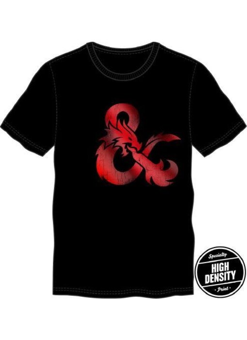 Dungeons And Dragons - Dragons And Dice In Red Men'S Black Tee