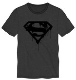 Bioworld Superman - L Black Graffiti Logo Heather Charcoal T-Shirt