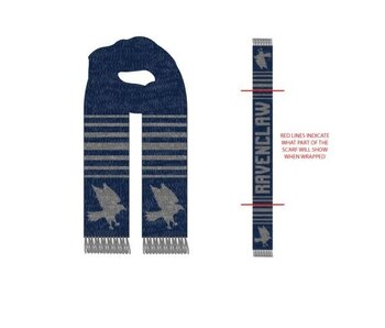 Harry Potter - Ravenclaw - Striped Marled Jacquard Scarf Blue