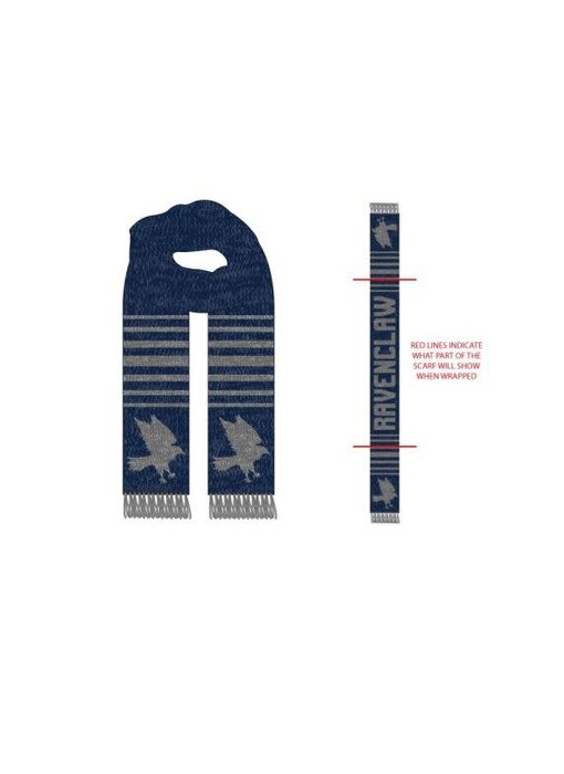 Harry Potter - Ravenclaw - Striped Marled Jacquard Scarf Blue