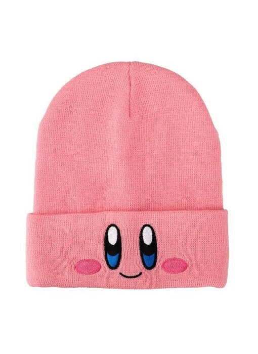 Kirby   - Face Embroidery Knit Cuff Beanie