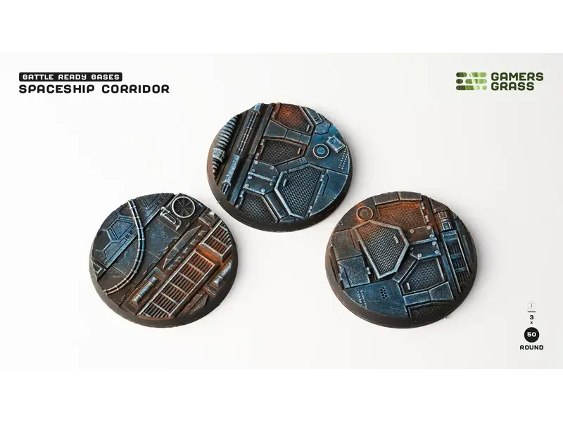 Gamer's Grass Spaceship Corridor Bases Round 60mm (x2)