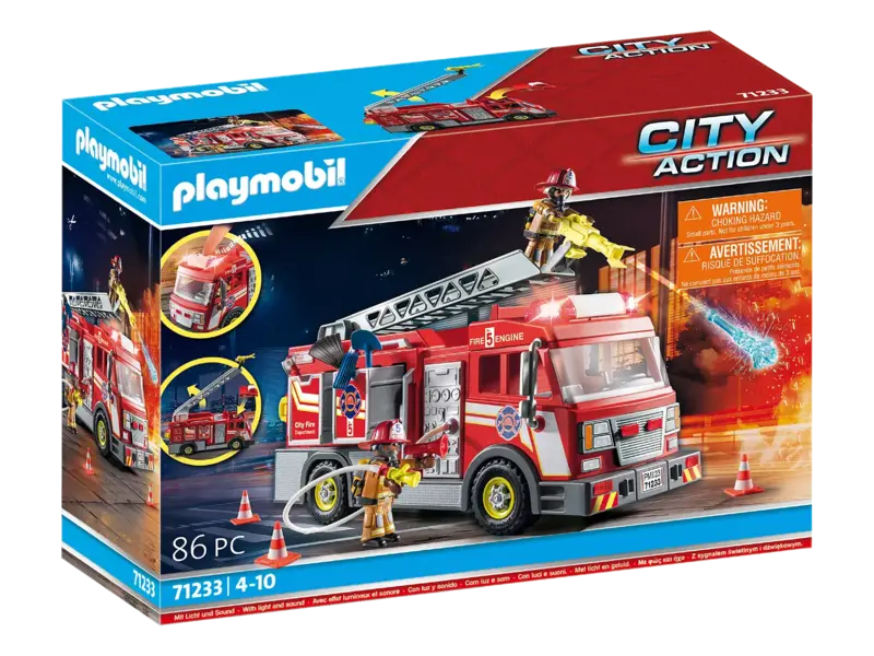 Playmobil Playmobil Camion de pompiers avec grande échelle (71233)