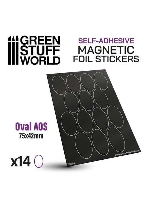 GSW Oval Magnetic Sheet SELF-ADHESIVE - 75x42mm