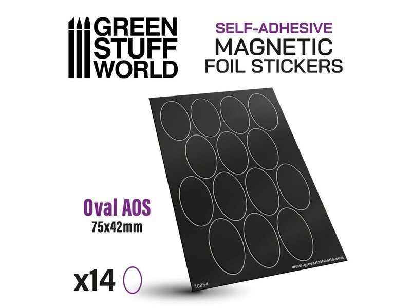 GSW Oval Magnetic Sheet SELF-ADHESIVE - 75x42mm