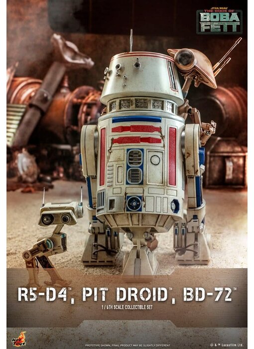 R5-D4, Pit Droid, and BD-72 - Television Masterpiece Series - The Book of Boba Fett