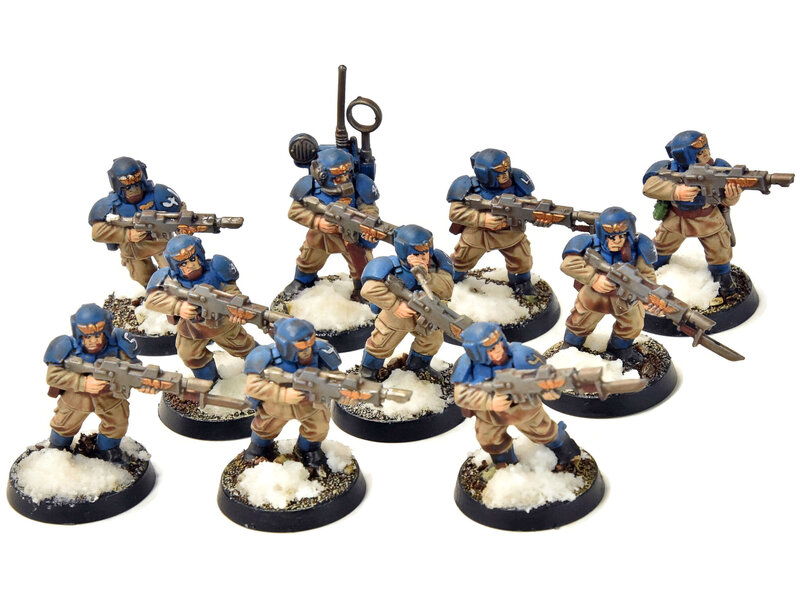 Games Workshop ASTRA MILITARUM 10 Cadian Shock Troops #2 Warhammer 40K WELL PAINTED