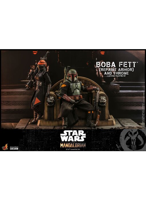 Boba Fett (Repaint Armor) and Throne Sixth Scale Figure Set by Hot Toys The Mandalorian - Television Masterpiece Series