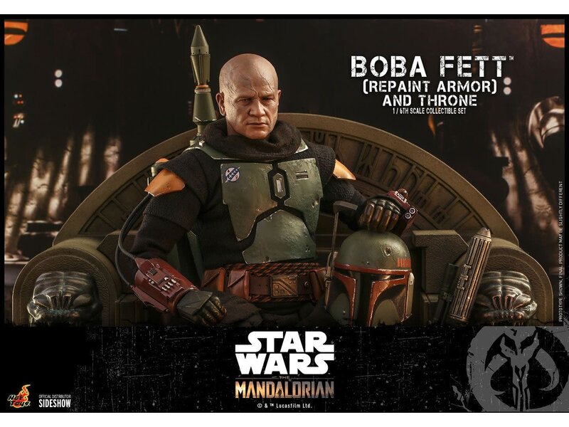 Sideshow Boba Fett (Repaint Armor) and Throne Sixth Scale Figure Set by Hot Toys