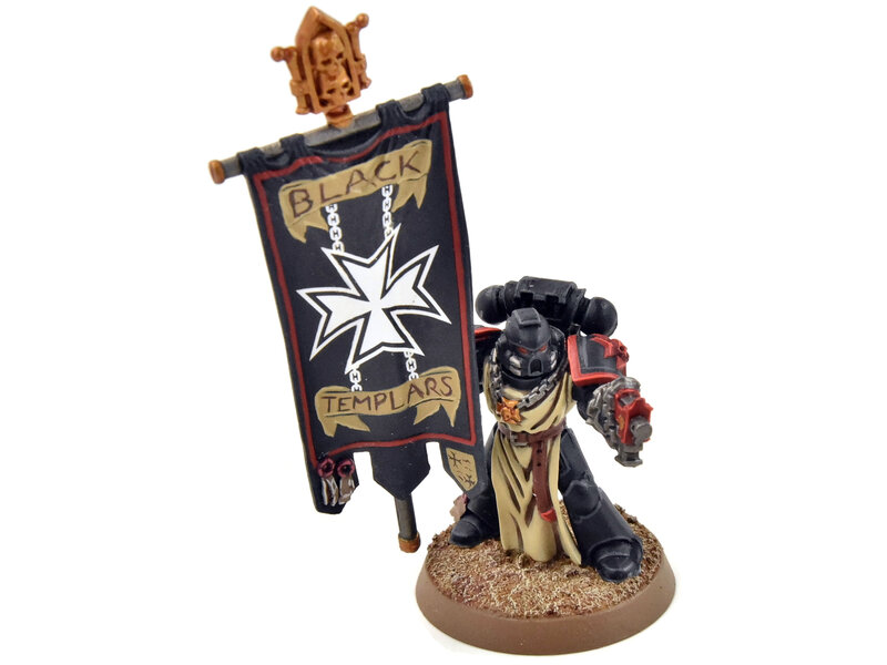Games Workshop SPACE MARINES Ancient With Banner #1 Black Templars PRO PAINTED 40K