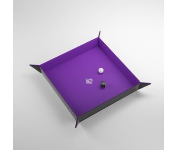 Magnetic Dice Tray - Square - Black / Purple