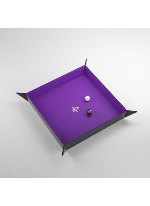 Magnetic Dice Tray - Square - Black / Purple