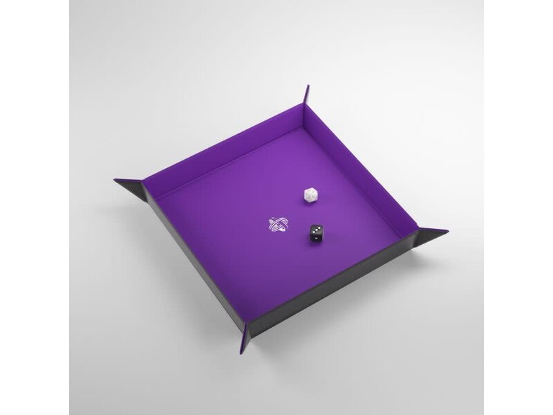 Gamegenic Magnetic Dice Tray - Square - Black / Purple