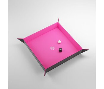 Magnetic Dice Tray - Square - Black / Pink