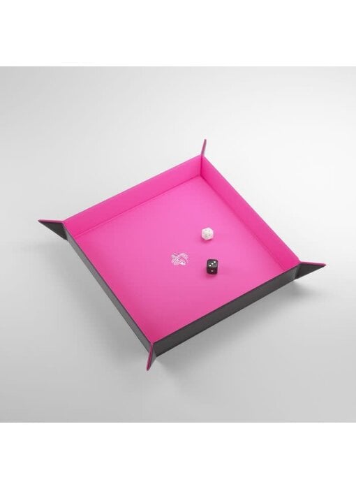 Magnetic Dice Tray - Square - Black / Pink