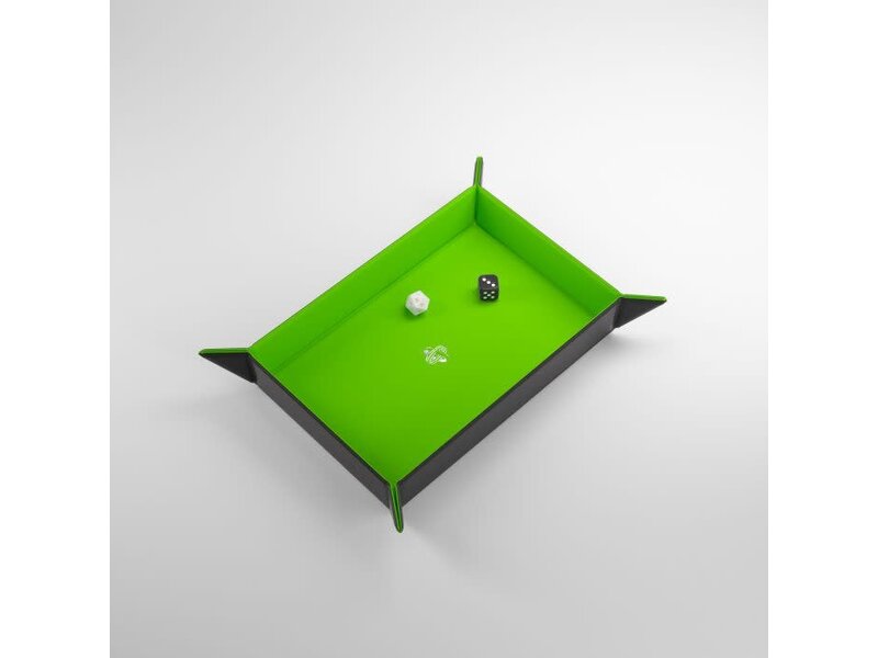 Gamegenic Magnetic Dice Tray - Rectangular - Black / Green