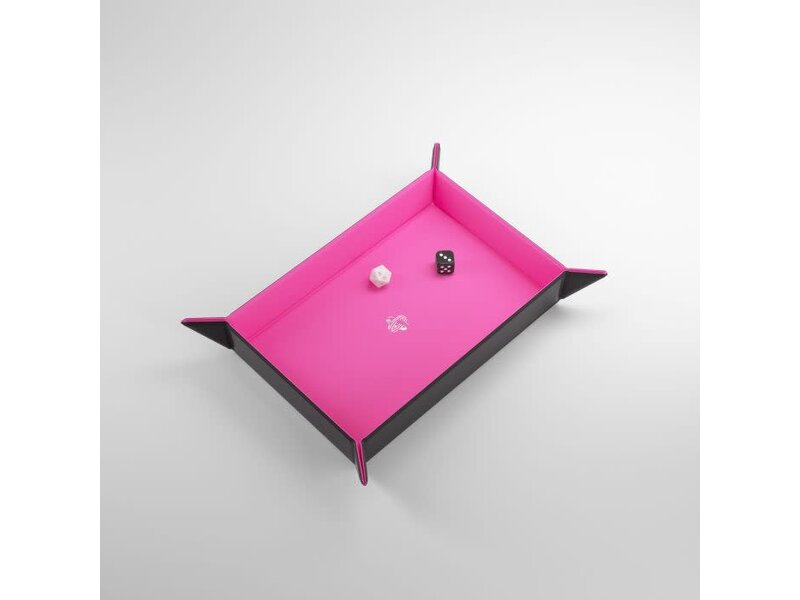 Gamegenic Magnetic Dice Tray - Rectangular - Black / Pink