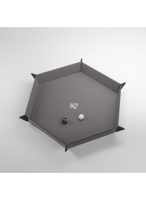 Magnetic Dice Tray - Hexagonal - Black / Gray