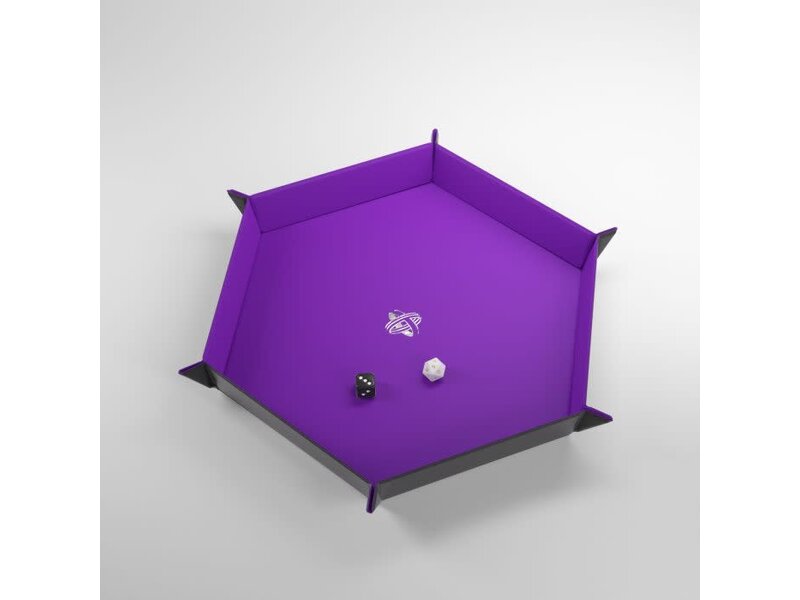 Gamegenic Magnetic Dice Tray - Hexagonal - Black / Purple